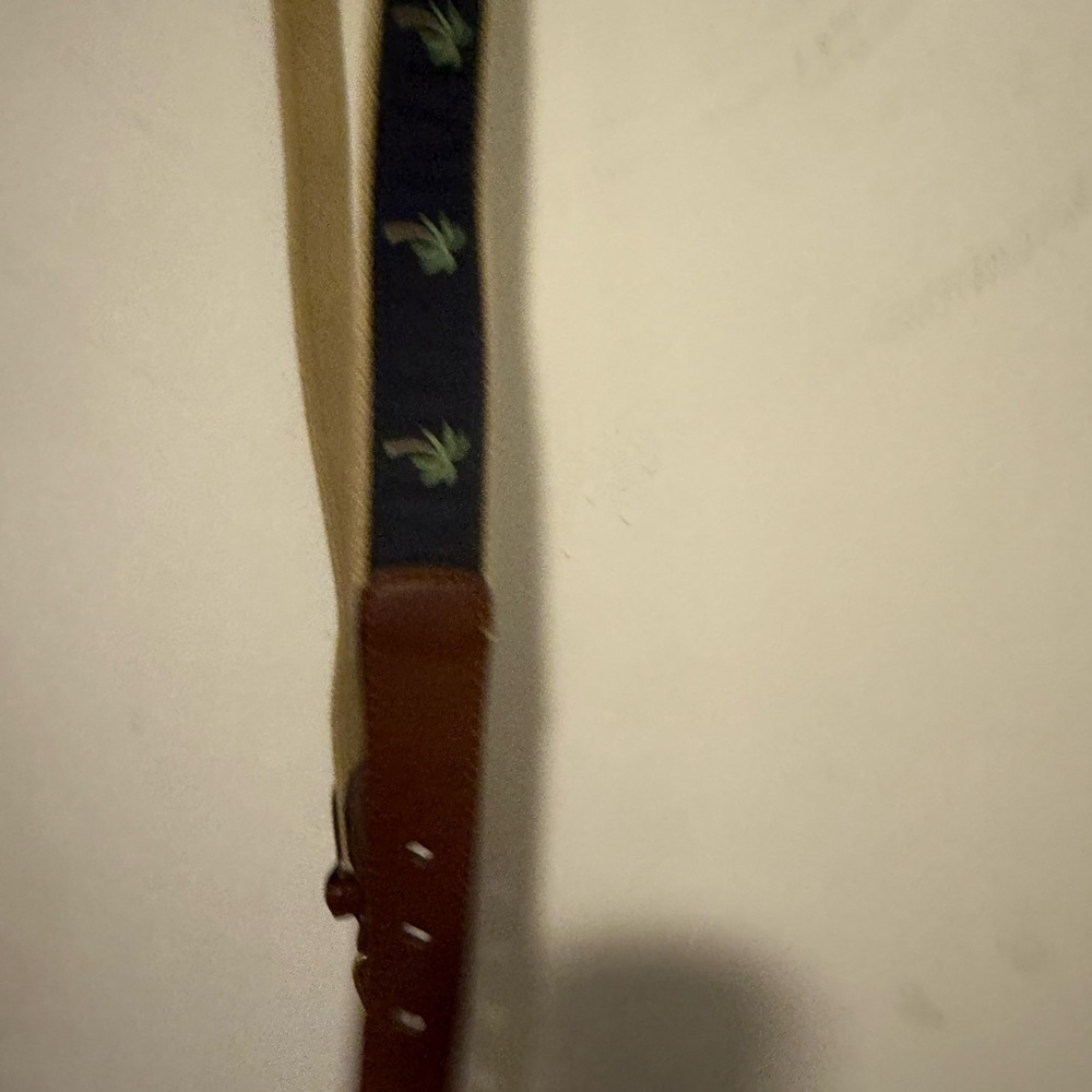 Tommy Hilfiger Palm Tree Embroidered Genuine Leather Belt - Picture 2 of 6